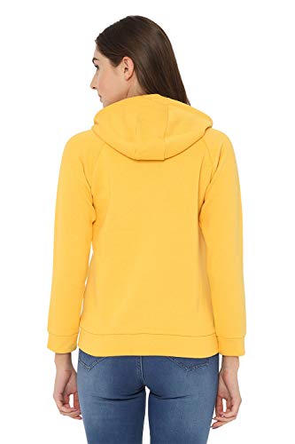 Image of Allen Solly Women's Synthetic Hooded Neck Sweatshirt | Long Seelves Regular Fit Zipper