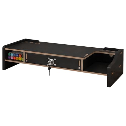 Jlobnyiun Elevador de escritorio de madera, cajón para estante, soporte para pantalla de ordenador, mesa de oficina | madera y fácil para impresora portat