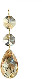 Waner Teardrop Pendants Chandelier Crystal Prisms Pendants Glass Pendants Beads, Pack of 10