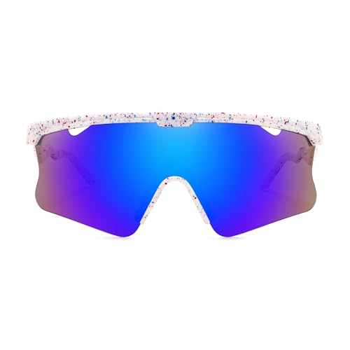 Image of FEISEDY Sunglasses for Men and Women, Polarized Large Retro Rimless Glasses TR90 Frame for Baseball, Cycling, Sports B4073