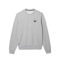 Lacoste Men's Soft Branding Crew Neck Sweat, Grey, Medium