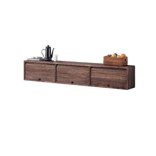 Meuble TV flottant en bois 180cm avec porte roulante pour salon