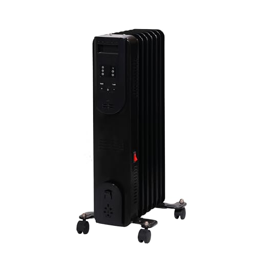 Comfort Glow Electric Oil Filled Radiator Heater, 5120 BTU, 3 Power Settings, 250 sq ft, Quiet, Safe, with Thermostat, ETL Listed, 1 Year Warranty