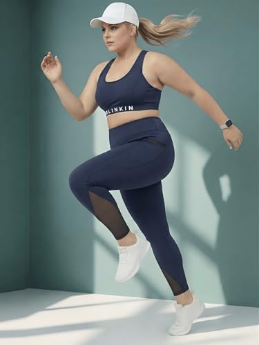 Image of BLINKIN Plus Size Gym Pants for Women's Workout - The Ultimate Yoga Pants | Workout Lowers | Mesh Leggings |Gym Track Pants for Women (PLUSS-2012)