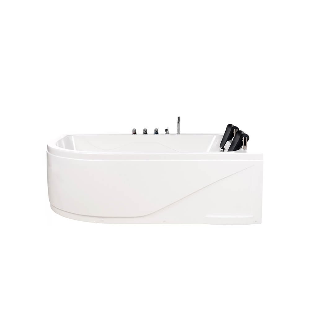 Home Deluxe - Bañera de hidromasaje - BLUE OCEAN XL izquierda, blanca, dimensiones: 180 x 120 x 65 cm - incl. cojín cervical, grifería y bomba de hidromasaje I Bañera de hidromasaje para 2 personas,