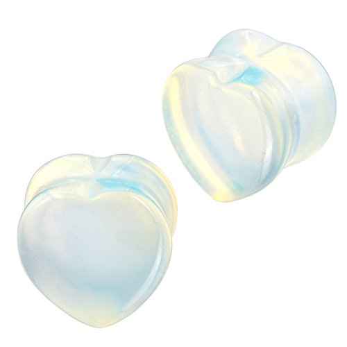 PHD LTD Rosa Spar/Opala Pedra em Forma de Coração Duplo alargado alargador alargador alargador Kit e
