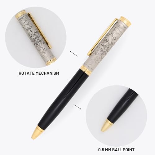 Image of Personalized Engraved Pen, Premium Metal Ball Pen with Blue Ink, Elegant Silver Finish, Smooth Writing Gift Pen for Office, Professionals, Corporate Gifting