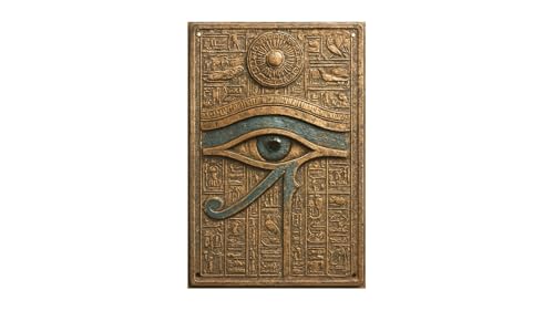 DMDMBSR Egyptian Wall Decor, Vintage Eye of Horus Metal Sign with Hieroglyphics, Ancient Egyptian Wall Art for Home Bedroom Bar Dorm, Mystical Mythology Tin Sign Room Decoration (8×12 Inch)