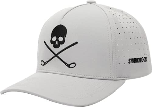 SHANKITGOLF Skull and Crossbones Golf Hat Adjustable Skull Fun Funny Golf Hat Men Black Gray White