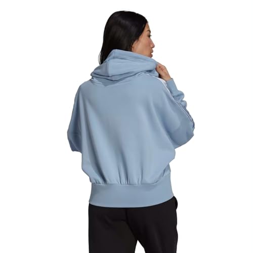 Adidas Women's Classics Satin Tape Cropped Hoodie Sweatshirt, Ambient Sky4
