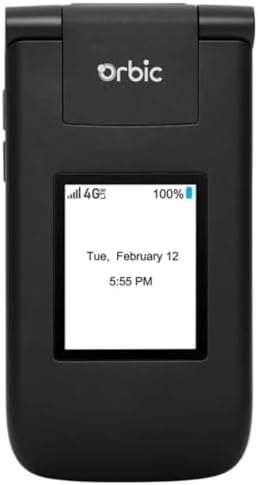 Orbic Journey V 4G LTE Basic Flip Phone with 2.8" Screen, Camera, Wi-Fi, Bluetooth, 3.5mm Audio Jack, Upto 10-Days Standby Battery Power, US Model Unlocked for Verizon, T-Mobile, US Carriers - Black