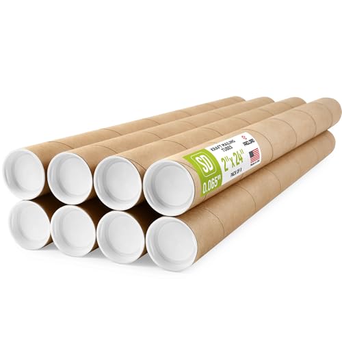 Tube d'expédition kraft 61 cm lot de 8 rouleau carton envoi postal affiche