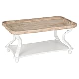COZAYH Rustic Farmhouse Cottagecore Coffee Table, Natural Tray Top Sofa Table for Family, Dinning or Living Room, Small Spaces, Handcrafted Finish, Modern