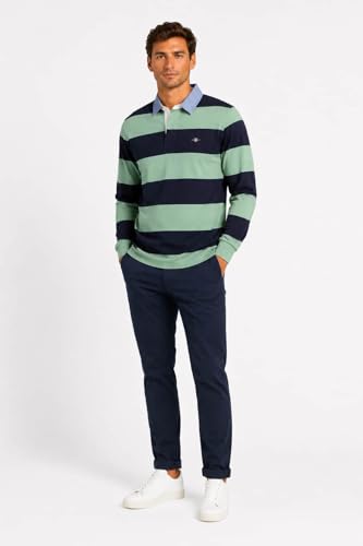 Gant Reg Chambray Stripe Heavy Rugger T-Shirt, Surplus Mint, M Hommes