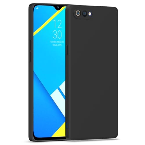 Image of Outlouders Back Cover for Realme C2 | Camera Protection | Durable Soft Matte Silicone Bumper Case (Black)