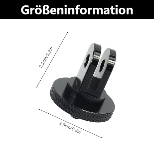 2 Stück Stativ Adapter, Stativgewinde, Stativ Zubehör, Aluminium 1/4 Zoll Adapter Kamera Halterung, Stativ 1/4 Zoll Gewinde, 1/4 Zoll Schrauben, Für Action-Kameras
