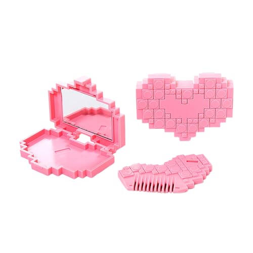 Tondeuse à cheveux fourchues - Peigne de coupe avec miroir - Coupe-fourches en forme de cœur - Pour les soins personnels à la maison, la routine quotidienne, les voyages, l'extérieur et l'entretien