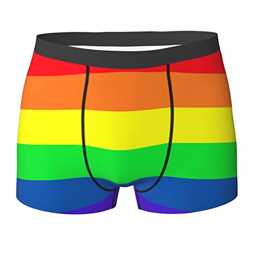 Men's Boxer Briefs Underwear - Gay Pride LGBT Rainbow flag, Soft Comfort Breathable Underpants