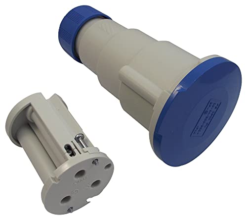 Conector de 32 A y 240 V ideal para asegurar la energía en talleres y obras exteriores