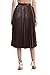 BCBGMAXAZRIA Women's Maxi Skirt with Faux Leather and Pleats, Coffee Bean, Small