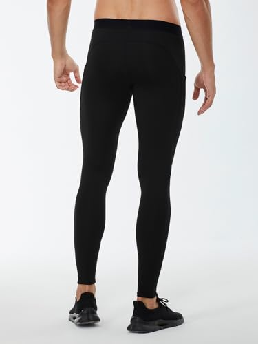 Men's Fleece Lined Leggings - Thermal Warm Workout Pants Active Tights3