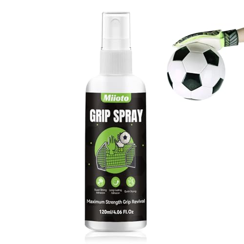 Miioto 120ml Spray Guanti Portiere, Colla Spray - Spray Antiscivolo - Migliora la Presa dei Tuoi Guanti per Vincere la Partita