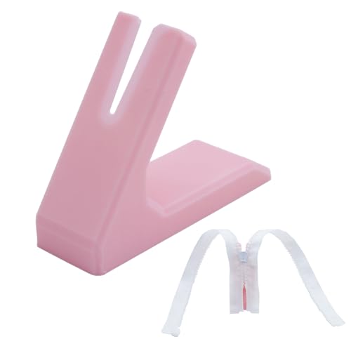 Zipper Jig Tool for Zipper Pulls Handy Zip Fastener Jig Installing Tool Zip Sliders for Sewing Cloth Repair Pants Jeans Dresses Bags DIY Craft Accessories (Pink)