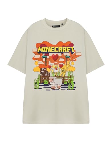T-Shirt Minecraft Gris Confortable pour Éviter la Chaleur en Été