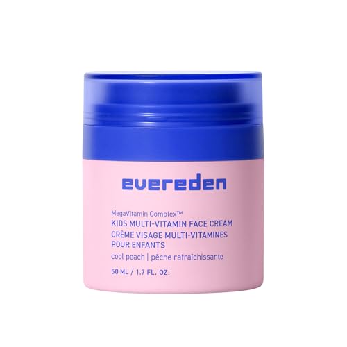 Evereden Kids Face Cream: Cool Peach 1.7 oz. | Face Lotion | Clean and Non-Toxic Face Moisturizer | Skin Care for Kids