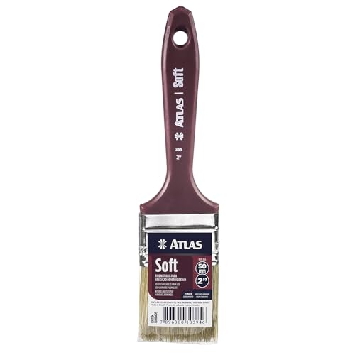 Atlas - Trincha Médica para Pintura com Cerdas Brancas, 100% Naturais, Extra-macia de 2 Polegadas