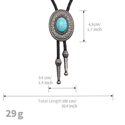 Image of Jeilwiy Bolo Tie for Men Western Cowboy Tie Necklace Gold Bolo Tie Leather Necktie Halloween Tie Accessories for Women