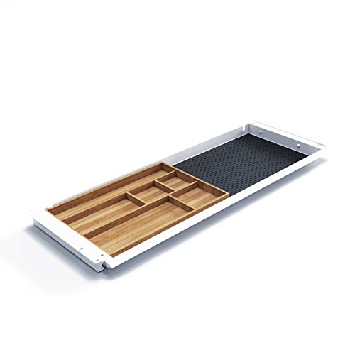 EISNHAUER® Cajón para debajo del mueble Grip L, para material de oficina y utensilios, aprox. 76 x 26,5 x 3,7 cm, color blanco