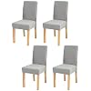 Qimaoo Stoelhoezen Set van 4/6 Stretch Zachte Stoelhoes Universele Moderne Protector Onderhoudsvriendelijk en duurzaam…