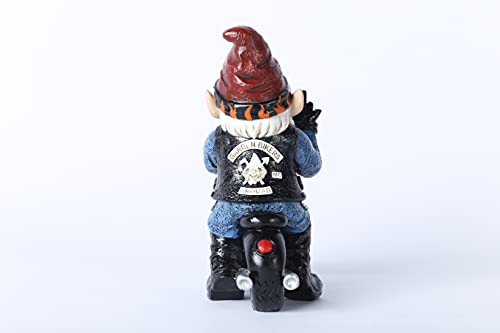Rinpox Motorcycle Dwarf - Durable Resin Gnome Figurines Handmade Gnomes Garden Sculpture Ornament Gift Easy To Place Suitable For Home,Office,Garden #TOP3