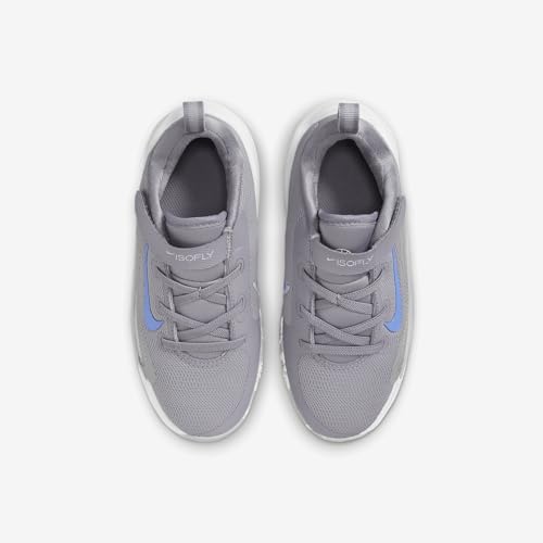 Nike IsoFly Little Kids' Basketball Shoes (FQ7670-002, Cement Grey/Light Smoke Grey/Pure Platinum/Royal Pulse) Size 114