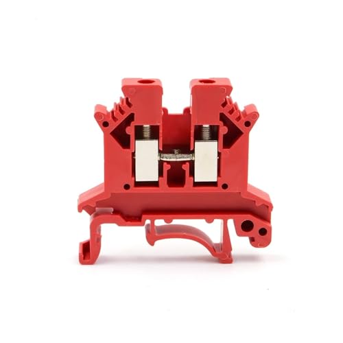 Borniers rail DIN UK 2.5B rouge à vis haute résistance pour armoire électrique - Lot de 100