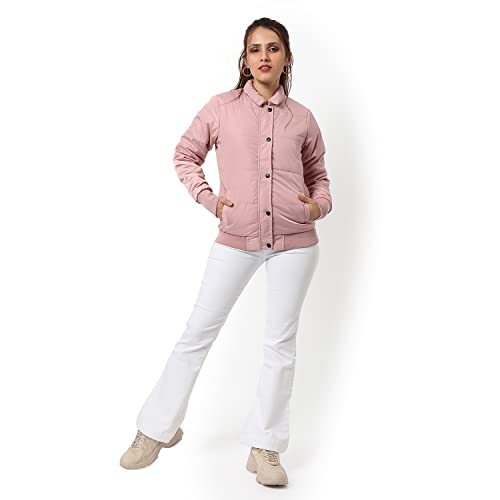 Image of PINACOLADA Women's Puffer Regular Fit Bomber Jacket For Winter Wear | Standing Collar | Full Sleeve | Zipper | Casual Jacket For Woman & Girl | Western Stylish Jacket For Women