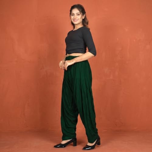 Image of FASHION GALLERY Women's Rayon Relaxed Fit Patiala Salwar with Full Length Drawstring Closure Type and Flexible Waist | Patiala Pant for Woman Free Size Fit Upto XXL