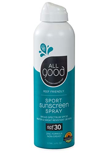 All Good Sport Sunscreen Spray - Uva/Uvb Broad Spectrum Spf 30 - Water Resistant, Coral Reef Friendly - Zinc, Calendula, Aloe (6 Oz) #TOP24