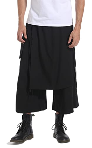 PACEIADTA Men's Loose Skirts Casual Hippie Harem Pants Harajuku Trousers