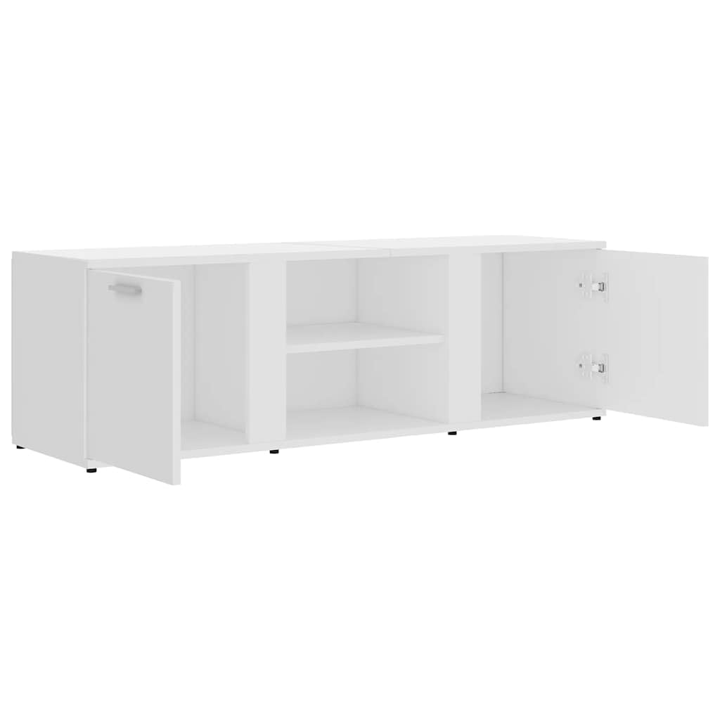 vidaXL TV Schrank mit 2 Türen 2 Fächern TV Möbel Lowboard Fernsehtisch Fernsehschrank Sideboard HiFi-Schrank Weiß 120x34x37cm Holzwerkstoff