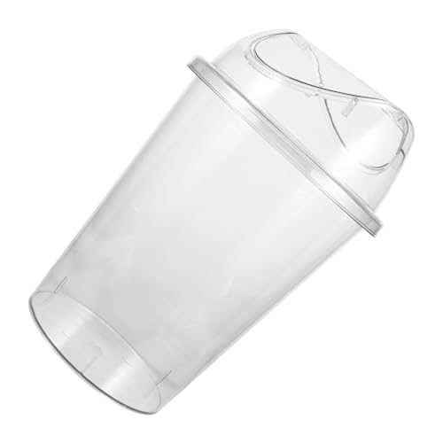 BUGUUYO Nordic Large Swing Lid Trash Can Plastic Rubbish Can Transparent Waste Home Office Garbage