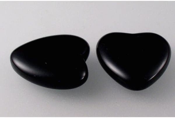1pcs Heart Beads 24 x 22 mm, Black (23980), Bohemia Crystal Glass, Czechia 11179001
