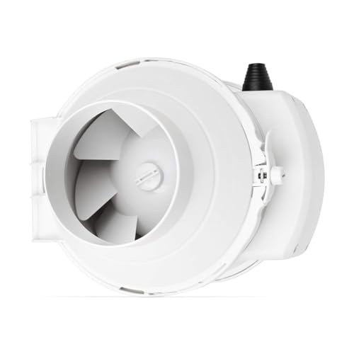 calimaero® CALIFLOW Extractor de Aire 100 mm Potente En Línea Extractor Aire se Puede Combinar con Filtro HEPA Filtro de Carbón Activado 3 Etapas Máximo 198 m³/h, 33 Watt / 56 dB a prueba de chorros
