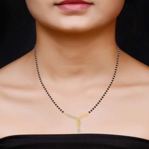 Image of DISHIS 14K Yellow Gold Mangalsutra for Women
