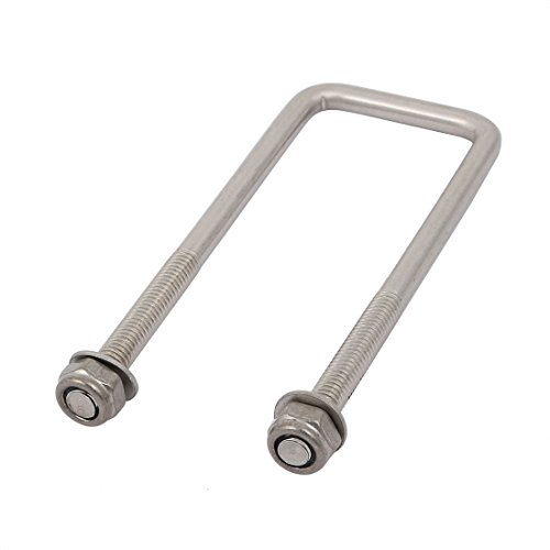 Image of uxcell M6 Thread 31mm Inner Width 304 Stainless Steel Square U Bolt Silver Tone