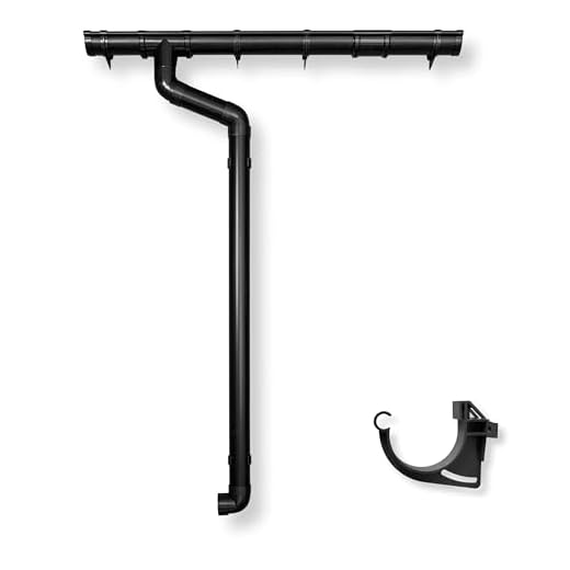 Dachrinnen Set | Flachdach Pultdach (1-Seite) bis 300cm | Halbrundrinne Kunststoff 60mm Fallrohr DN60 in 3 Farben | Regenrinnen Komplettset | Braun Weiss Anthrazit (Anthrazit)