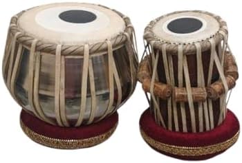 SM'SAI MUSICALS Handmade Iron Tabla Set Professional Indian Classical Percussion Instrument Bayan & Dayan Drum With Tuning Hammer & Cushion For Beginners & Experts