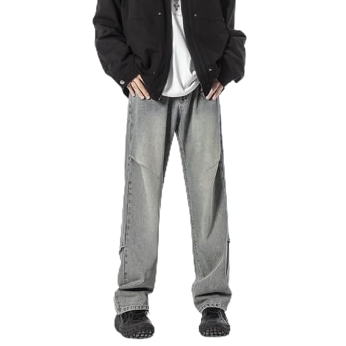 Jeans Pants Trouser Denim Spring and Autumn Vintage Washed Men's Classic Loose Paratrooper Versatile