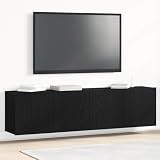 LoogCape Set di 2 mobili per TV, in rovere nero, 160 x 30 x 41 cm, montaggio a parete, per soggiorno, camera da letto, corridoio